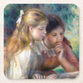 Posavasos Cuadrado De Papel Pierre-Auguste Renoir - La lectura