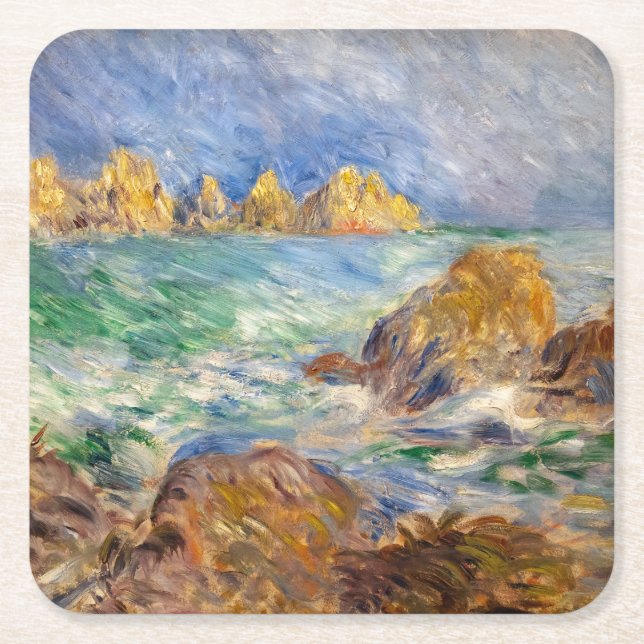 Posavasos Cuadrado De Papel Pierre-Auguste Renoir - Marine, Guernesey (Anverso)