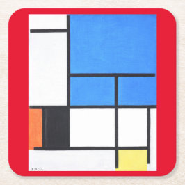 Posavasos Cuadrado De Papel Piet Mondrian Abstracto