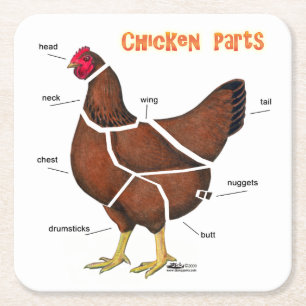 Posavasos Cuadrado De Papel Piezas de pollo