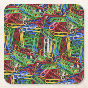 Posavasos Cuadrado De Papel Pile de clips de papel de color