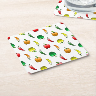 Posavasos Cuadrado De Papel Pimientos y Pimientos Dulces Largos