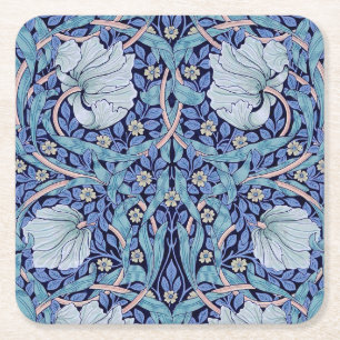 Posavasos Cuadrado De Papel Pimpernel Blue, William Morris