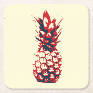 Posavasos Cuadrado De Papel Piña