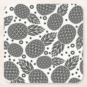 Posavasos Cuadrado De Papel Piñas monocromáticas 2
