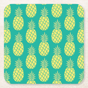 Posavasos Cuadrado De Papel Piñas Pastel
