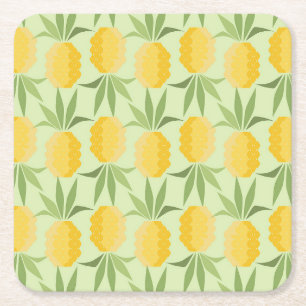 Posavasos Cuadrado De Papel Piñas retro