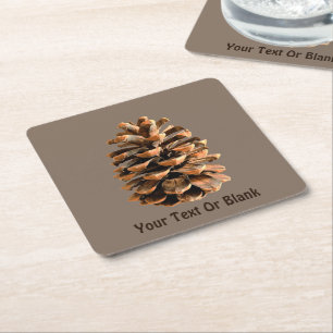 Posavasos Cuadrado De Papel Pine Cone