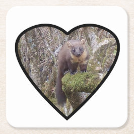 Posavasos Cuadrado De Papel Pine Marten Coaster