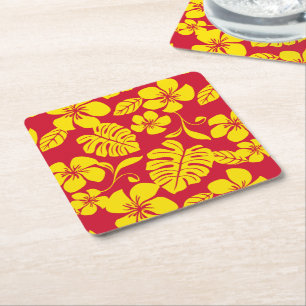 POSAVASOS CUADRADO DE PAPEL PINK BIKINI (ROJO/ORO)