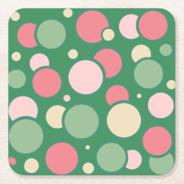 Posavasos Cuadrado De Papel Pink Bubbles Coaster