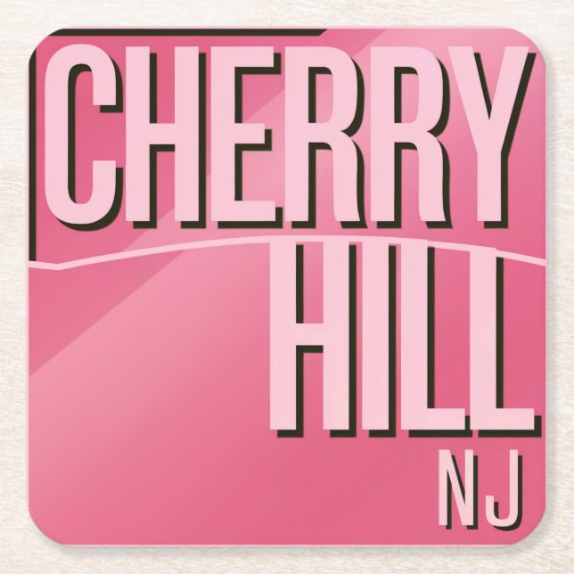 Posavasos Cuadrado De Papel Pink Cherry Hill NJ Coasters (Anverso)
