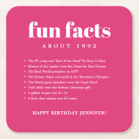 Pink Modern Minimal Fun Facts Aniversario