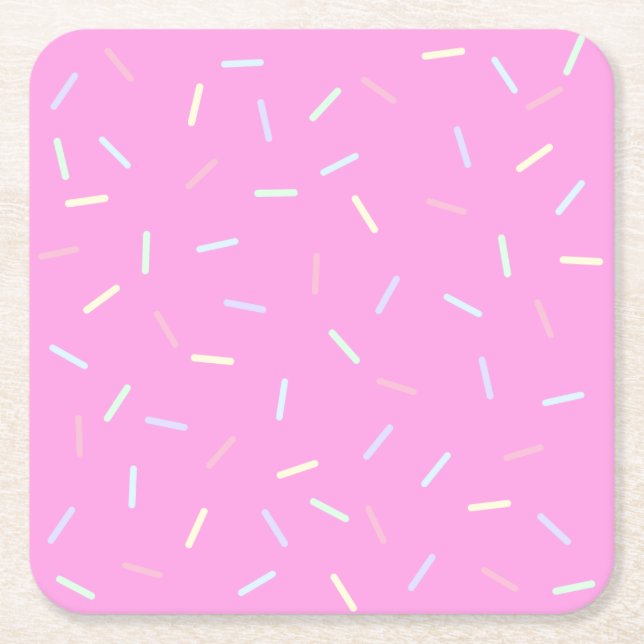 Posavasos Cuadrado De Papel Pink Sprinkles Print Paper Bowl (Anverso)