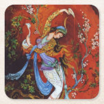 Posavasos Cuadrado De Papel Pintando Chica persa vistiendo vino de jug<br><div class="desc">Miniatura persa bailando Nymph Pintando Chica persa vistiendo vino de jug Dancing Persian chica, pintura en miniatura Hermosa pintura de una joven ninfa chica usando tradicionales trajes tradicionales iraníes de folk con floridas túnicas, bailando y vertiendo vino de la jarra contra un fondo fantástico, en su mayoría rojo vivo y...</div>