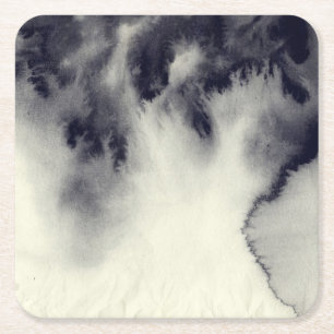 Posavasos Cuadrado De Papel Pintura abstracta de la tinta en textura del papel