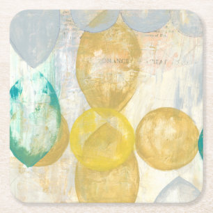 Posavasos Cuadrado De Papel Pintura abstracta moderna en el papel prensa