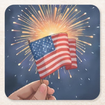 Pintura acuarela patriótica de la bandera american