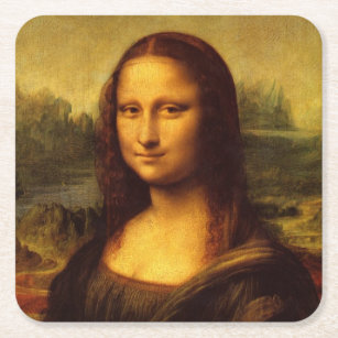 Posavasos Cuadrado De Papel Pintura Bella Artes Leonardo Da Vinci Mona Lisa