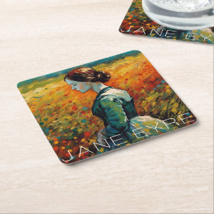 Posavasos Cuadrado De Papel Pintura de estilo Jane Eyre Monet