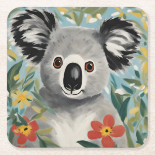 Posavasos Cuadrado De Papel Pintura de Koala