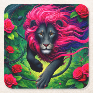 Posavasos Cuadrado De Papel Pintura de León