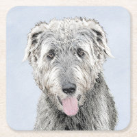 Pintura de lobo irlandesa - Arte de perro original