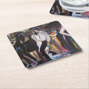 Posavasos Cuadrado De Papel Pintura de Mambo Night de Alfred Fox
