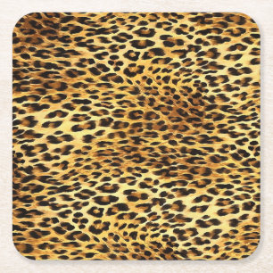 Posavasos Cuadrado De Papel Pintura de patrón de camuflaje de puntos leopardo