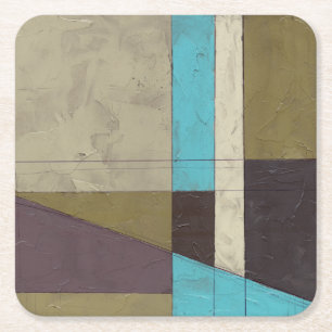 Posavasos Cuadrado De Papel Pintura Minimalista contemporánea con un color pro