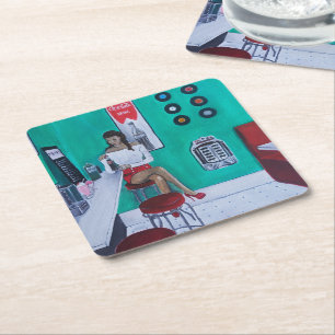 Posavasos Cuadrado De Papel Pintura Runaround Sue de Alfred Fox