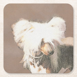Posavasos Cuadrado De Papel Pintura sin pelo de cremallera china arte original