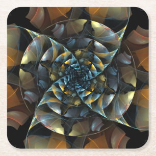 Posavasos Cuadrado De Papel PinWheeler Abstract Art