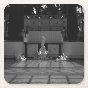 Posavasos Cuadrado De Papel Piscina Vintage USA California San Simeon Neptune