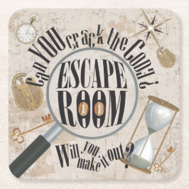 Posavasos Cuadrado De Papel Pista de rompecabezas del Fiesta de la sala de esc