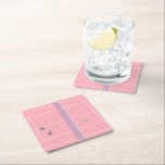 Posavasos Cuadrado De Papel Pista de tenis rosa Jugador de tenis moderno Prepp<br><div class="desc">Diseño clásico personalizado de canchas de tenis de color rosa con raquetas de tenis clásicas, de moda, preppy y elegantes y bolas de tenis verdes. Un regalo sencillo y minimalista para su entrenador de tenis o su equipo de tenis. Regalo personalizado para un jugador de tenis. Ilustracion de pista de...</div>