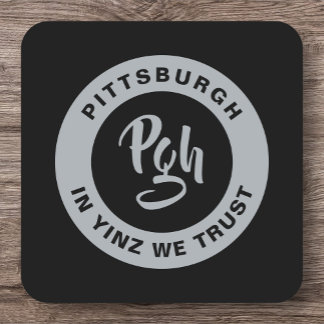 Posavasos Cuadrado De Papel Pittsburgh Sports Yinz Personalizado Barware Squar
