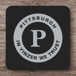 Posavasos Cuadrado De Papel Pittsburgh Sports Yinzer Personalizado Barware Squ