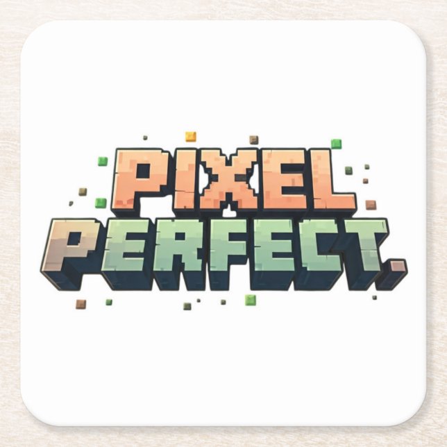 Posavasos Cuadrado De Papel Pixel Perfect (Anverso)