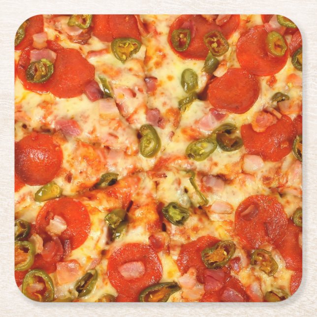 POSAVASOS CUADRADO DE PAPEL PIZZA 2 (Anverso)