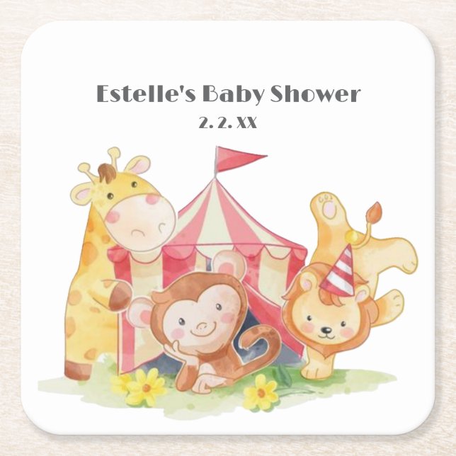 Posavasos Cuadrado De Papel Placa de papel (Anverso)