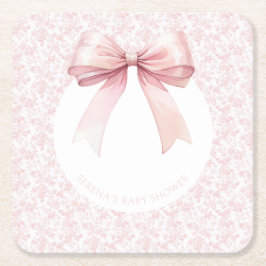 Posavasos Cuadrado De Papel Placas de papel Baby Shower Chica de tela de arco 