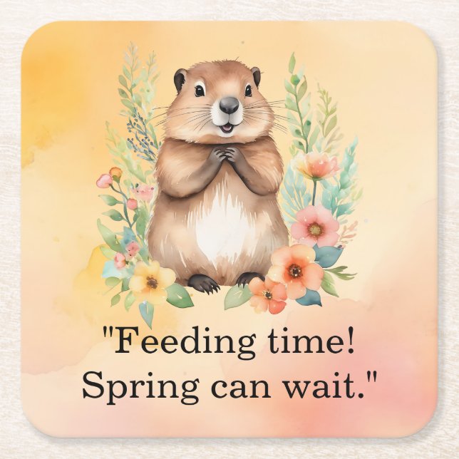 Posavasos Cuadrado De Papel Placas de papel con temática del día (Anverso)