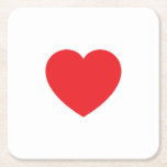 Posavasos Cuadrado De Papel Plain Modern White Red Love Heart Graphic<br><div class="desc">Plain Minimalist Modern Designs. They're all simple,  attractive,  unique.</div>