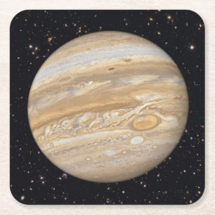 Posavasos Cuadrado De Papel Planet Jupiter Starry Sky