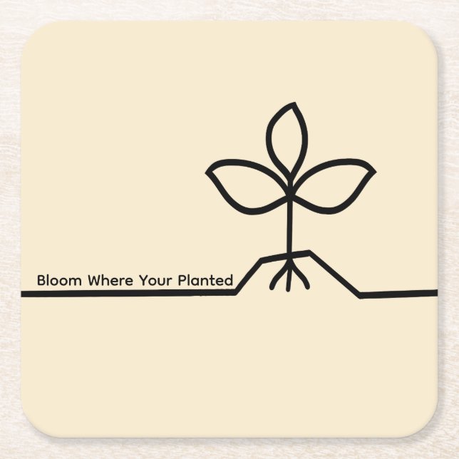 Posavasos Cuadrado De Papel Plant Coaster (Anverso)