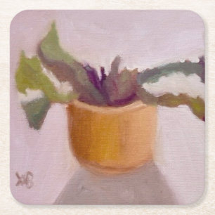 Posavasos Cuadrado De Papel Planta Cactus
