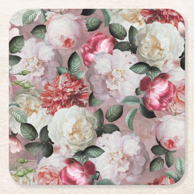 Posavasos Cuadrado De Papel Plantilla (Anverso)