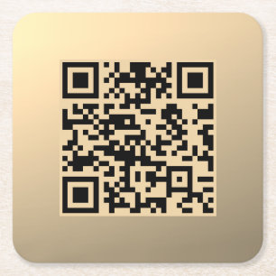 Posavasos Cuadrado De Papel Plantilla de código QR editable instantáneamente