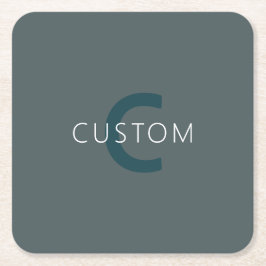 Posavasos Cuadrado De Papel Plantilla de monograma de Personalizable elegante